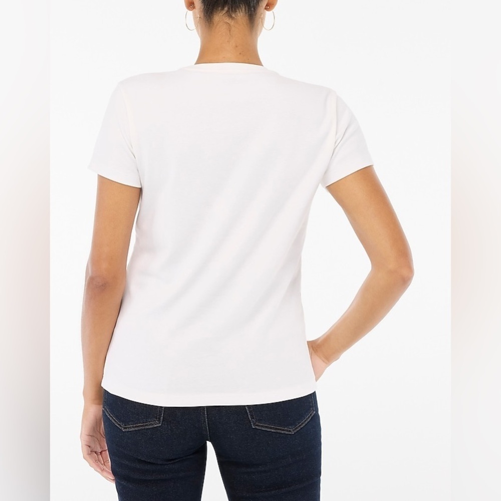 J.Crew Girlfriend essential tee White Sz L and XS - Picture 3 of 10